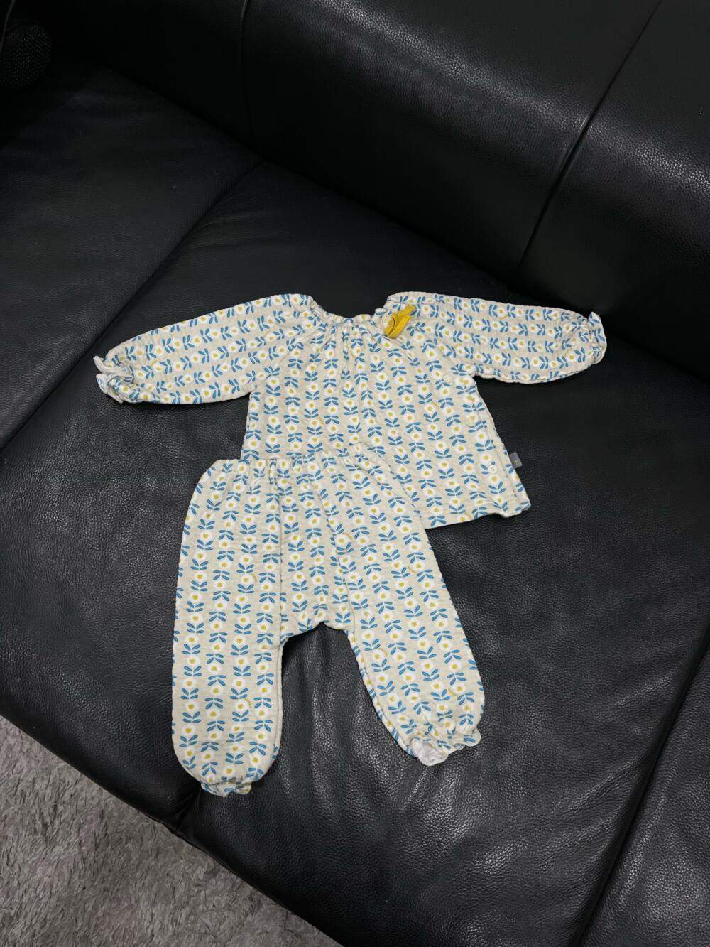 Bộ quần áo nỉ dài tay Moimoln hoạ tiết hoa ( size: 9/12m) - Ảnh 8