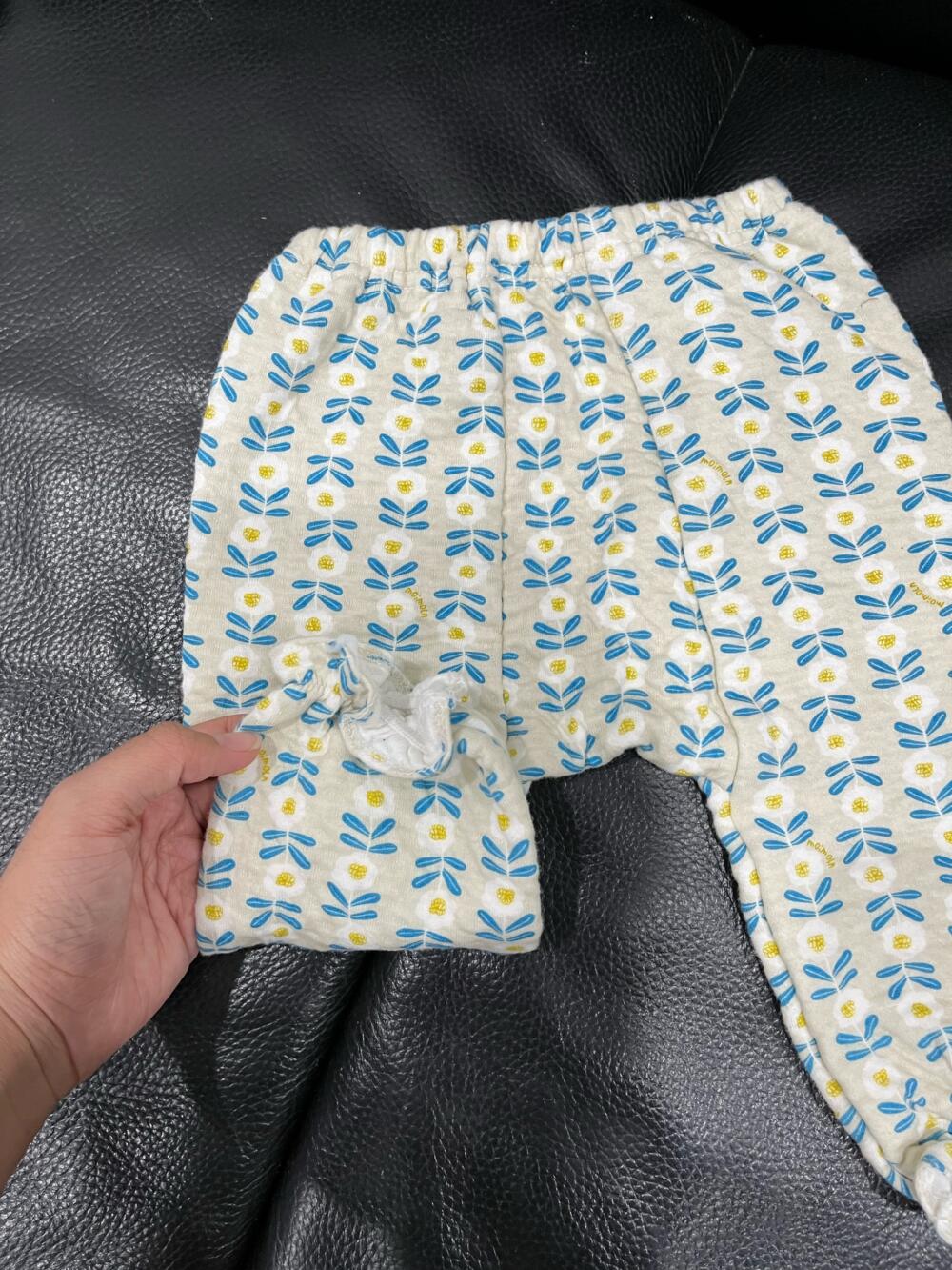 Bộ quần áo nỉ dài tay Moimoln hoạ tiết hoa ( size: 9/12m) - Ảnh 9