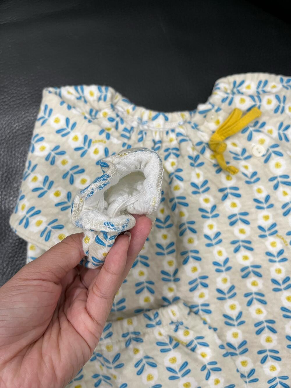 Bộ quần áo nỉ dài tay Moimoln hoạ tiết hoa ( size: 9/12m) - Ảnh 10