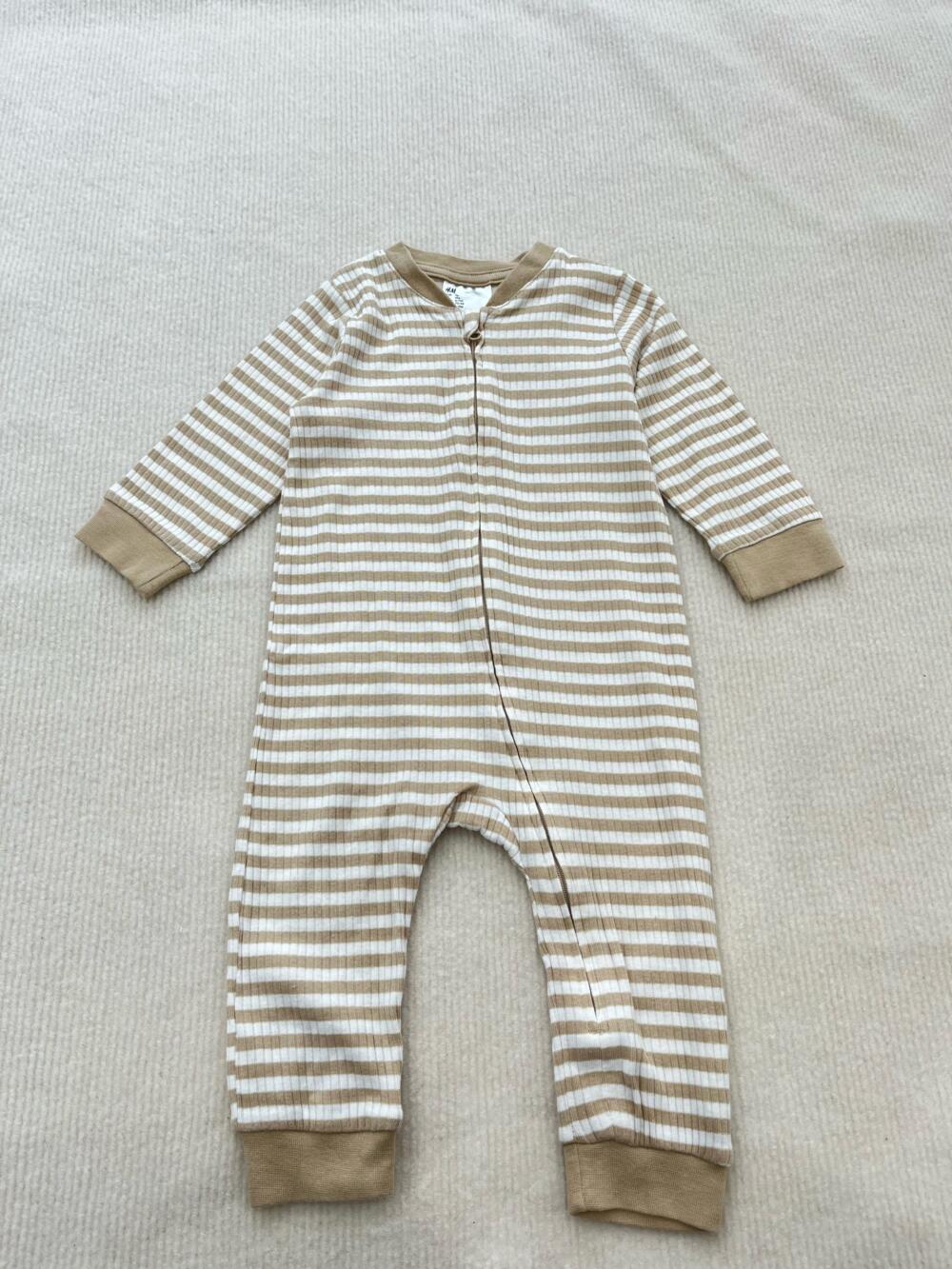 Set 2 bộ sleepsuit vải cotton H&M (size: 6/9m) - Ảnh 3