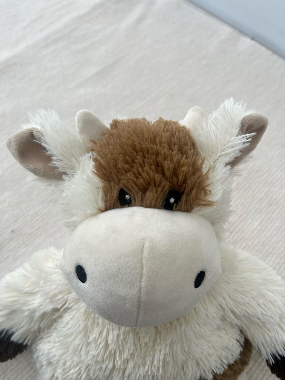 Gấu bông Warmies con bò (trắng/ nâu) - Ảnh 2