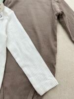 Set 3 bộ bodysuit H&M gân tone neutral (size: 12/18m) tặng kèm quần short Kaki Uniqlo - Ảnh 7