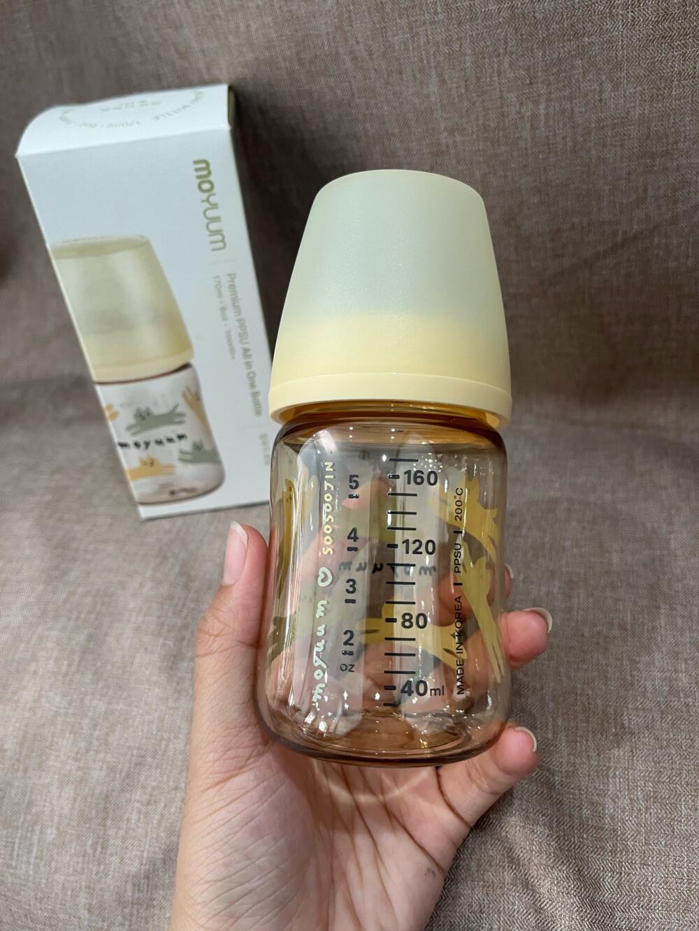 Bình sữa Moyuum thế hệ 3 PPSU 170ml ,mèo vàng (size:0m+, full box) - Ảnh 4