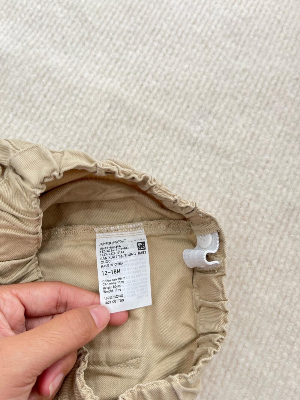 Set 3 bộ bodysuit H&M gân tone neutral (size: 12/18m) tặng kèm quần short Kaki Uniqlo - Ảnh 14