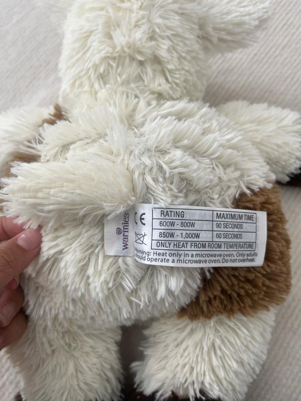 Gấu bông Warmies con bò (trắng/ nâu) - Ảnh 4