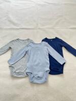 Set 3 bodysuit tay dài H&M thun gân nổi (size: 9/12m) - Ảnh 8