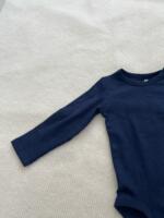 Set 3 bodysuit tay dài H&M thun gân nổi (size: 9/12m) - Ảnh 3