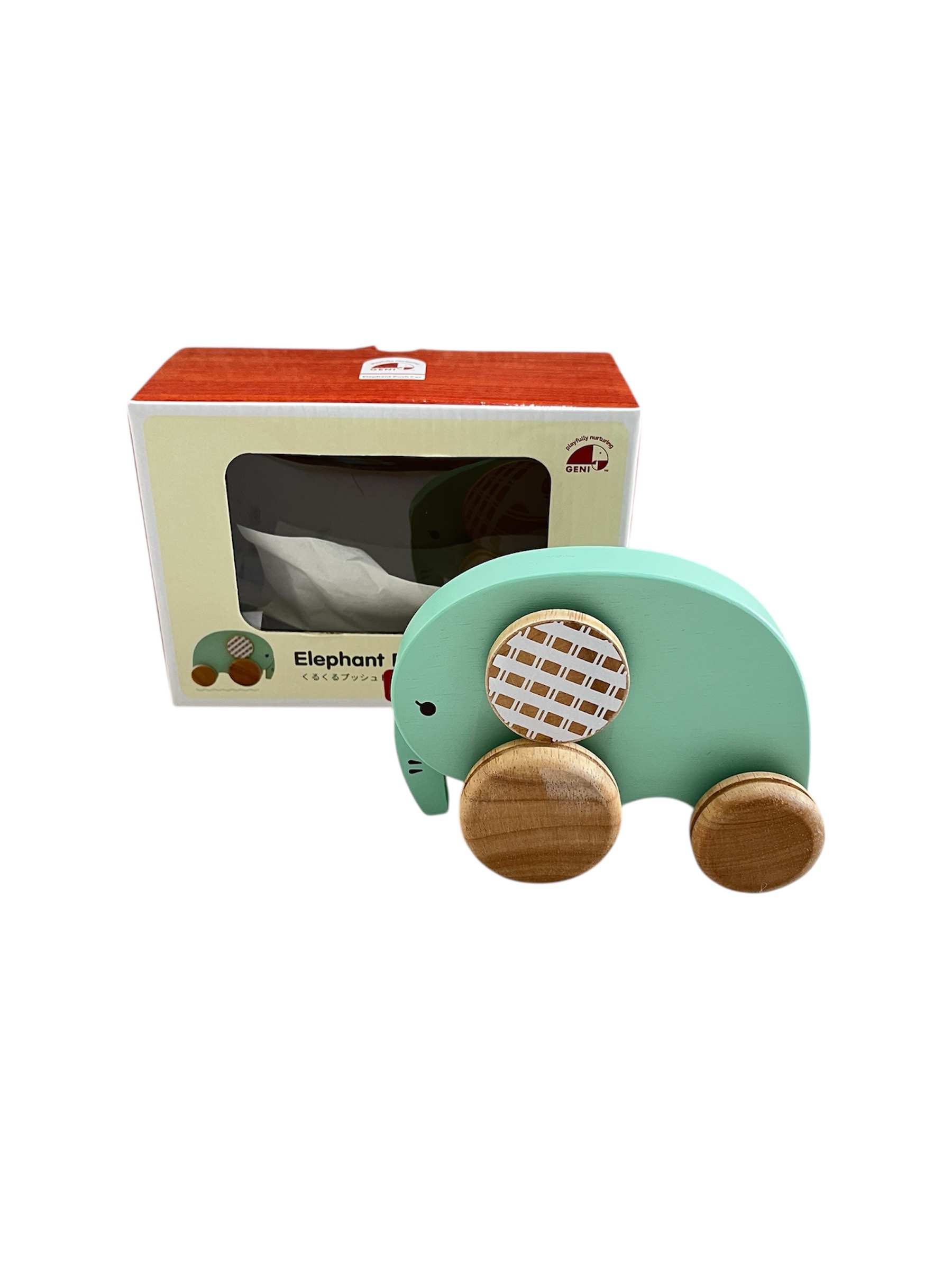 Đồ chơi xe voi gỗ Geni Nhật Bản (fullbox)