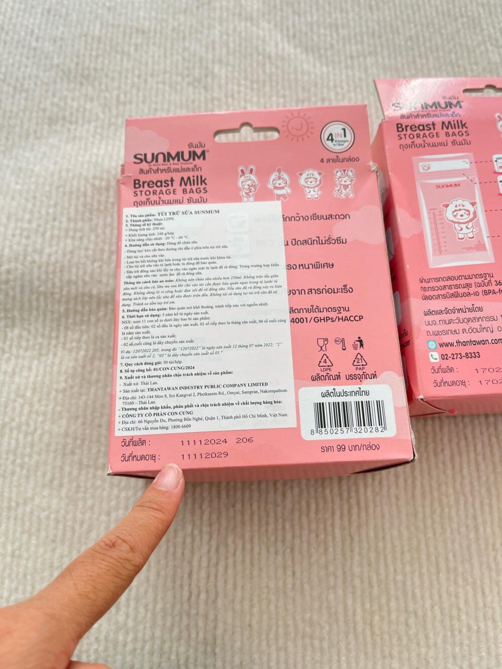 Set 2 hộp túi trữ sữa Sunmum 250ml (tổng 100 túi) - Ảnh 11