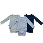 Set 3 bodysuit tay dài H&M thun gân nổi (size: 9/12m)