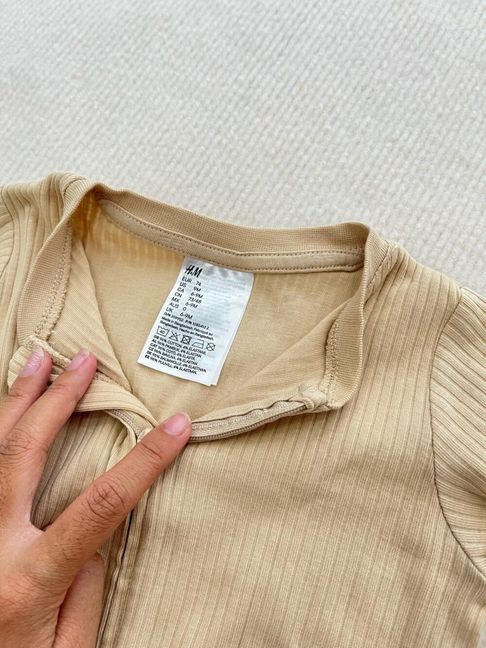 Set 2 bộ sleepsuit vải cotton H&M (size: 6/9m) - Ảnh 6