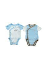 Set 2 bộ bodysuit Nous màu xanh hoạ tiết ( size: 0/3m )