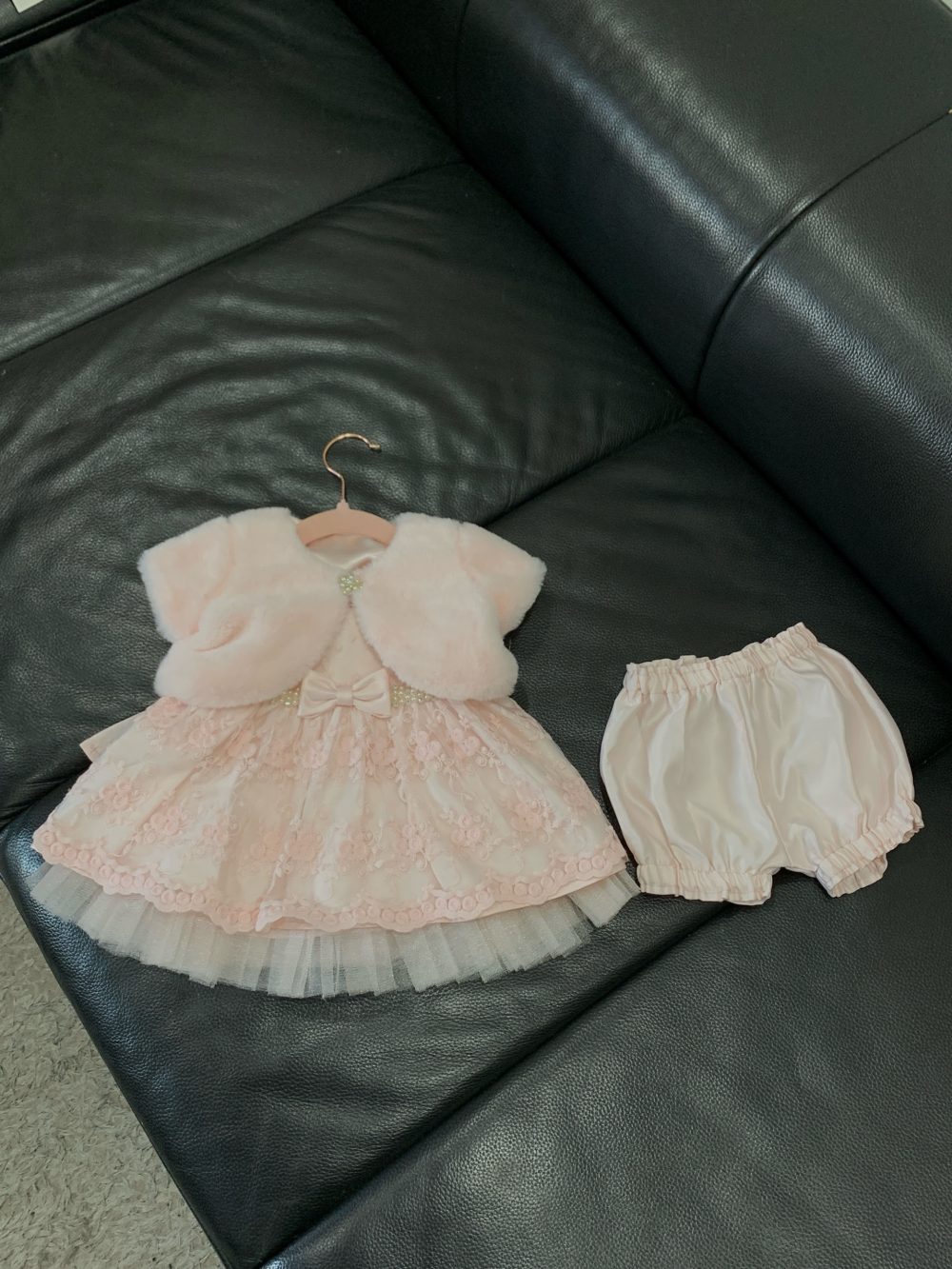 Set đầm xoè công chúa thêu nổi American Princess màu hồng (size:6M) - Ảnh 2