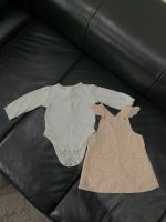 Set 2 bộ yếm kèm bodysuit mix brand H&M, Morthercare, Obaibi hoạ tiết hoa trắng, hồng (size:6/9M) - Ảnh 17