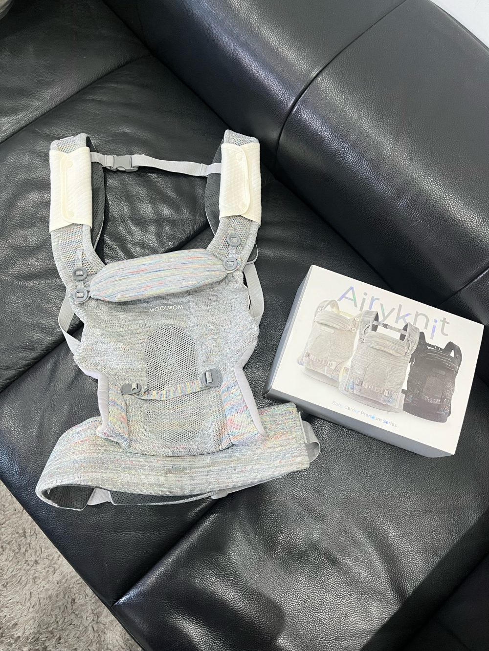 Địu trợ lực Mooimom AiryKnit 0–>36M tặng kèm yếm địu ( full box) - Ảnh 11