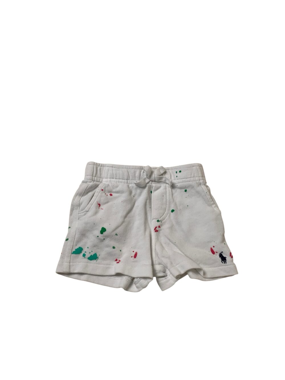 Quần đùi nỉ Ralph Lauren hoạ tiết chấm màu, màu trắng (size 3m) - Ảnh 1