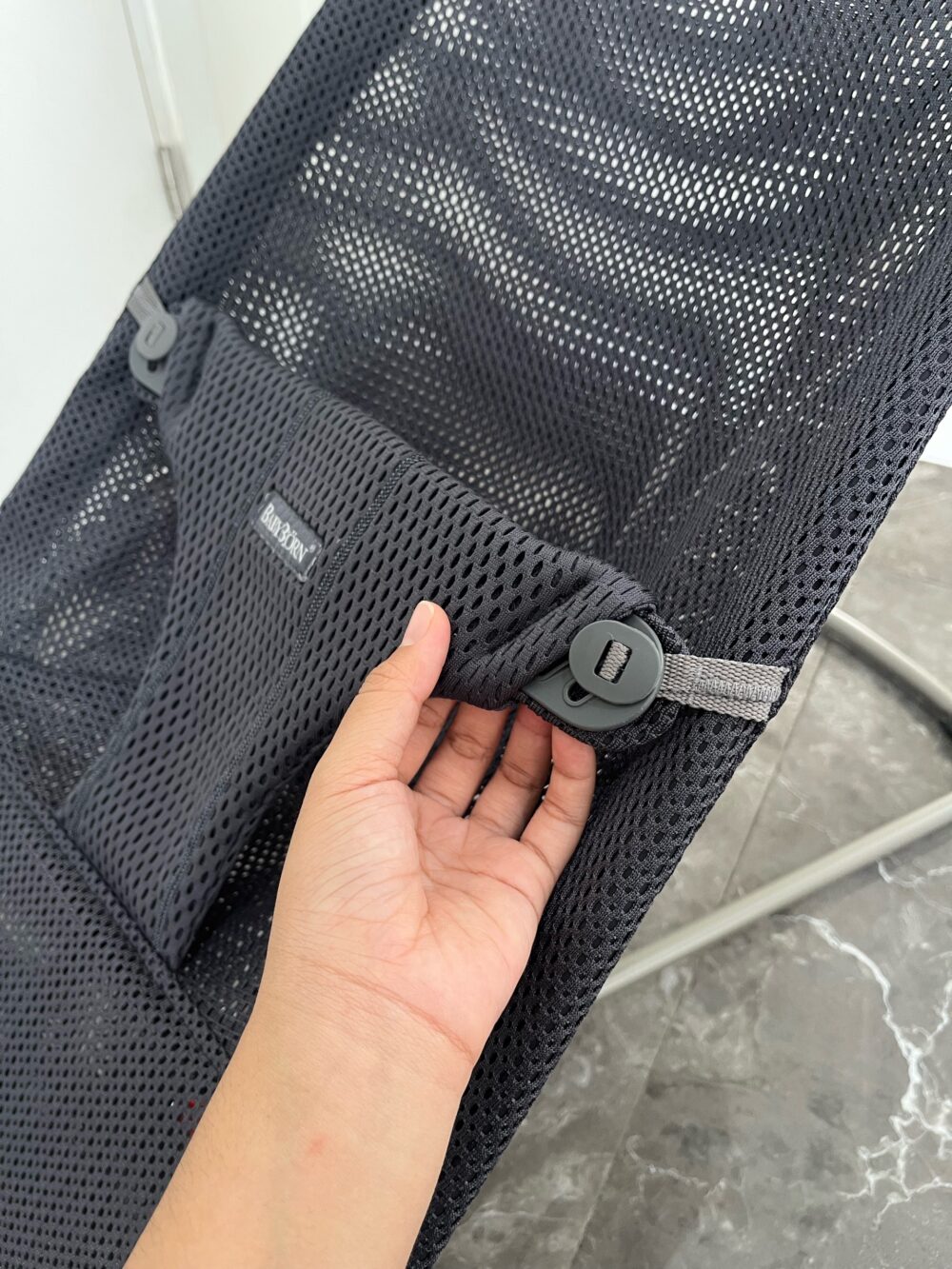 Ghế rung BabyBjorn Bouncer Bliss vải lưới Mesh màu Anthracite (full box) - Ảnh 5
