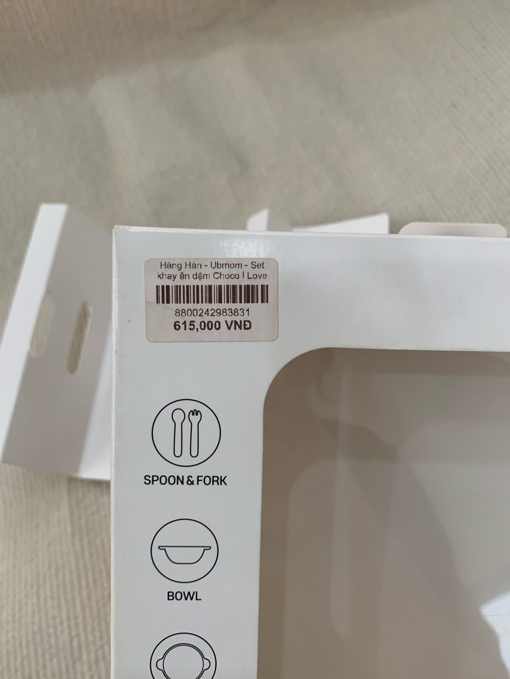 Bộ khay bát ăn dặm silicone kèm thìa dĩa Ubmom (full box) - Ảnh 5