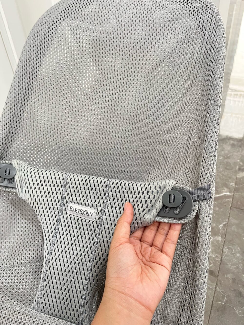 Ghế rung BabyBjorn vải mesh màu xám 0->2y( full box) - Ảnh 8
