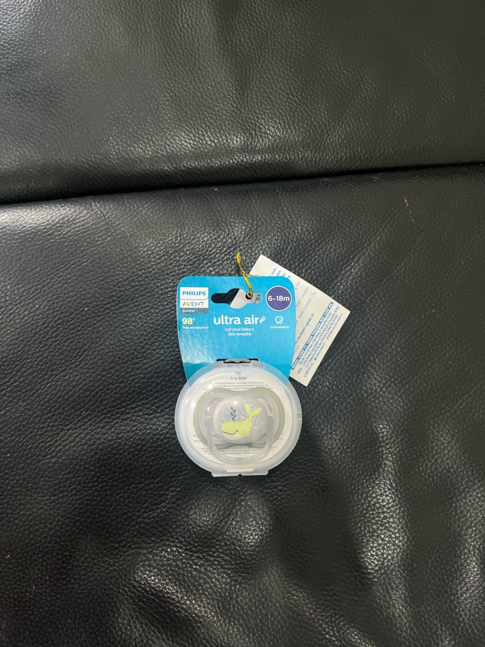 Ti giả Philips Avent màu xám hoạ tiết cá heo 6->18m( full box) - Ảnh 6