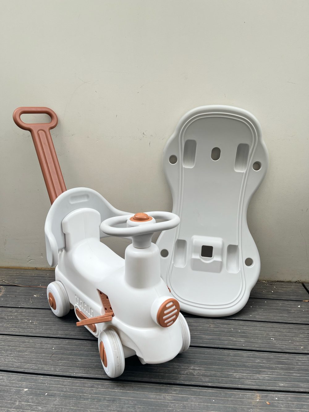 Bập bênh ô tô 2in1 Pakey màu trắng (no box) - Ảnh 6