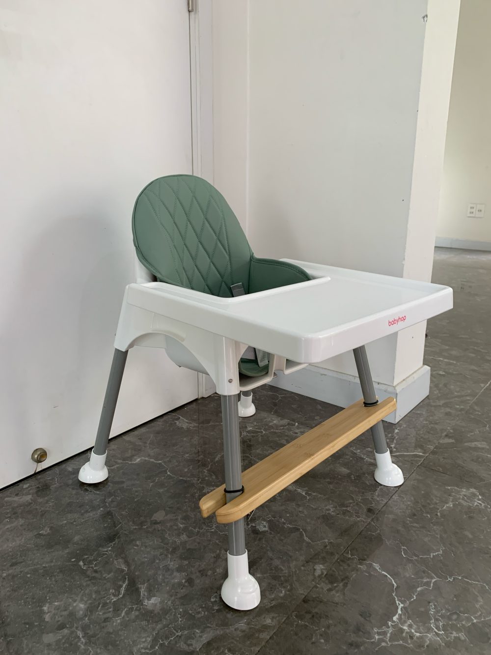 Ghế ăn dặm cho bé Babyhop màu xanh kèm thanh gác chân - Ảnh 10