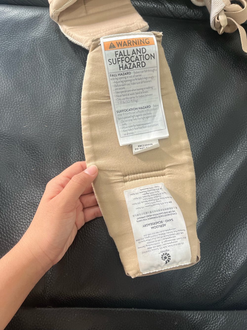 Địu Ergobaby Aerloom màu be 0m->36m/ 15,9kg (no box) - Ảnh 13