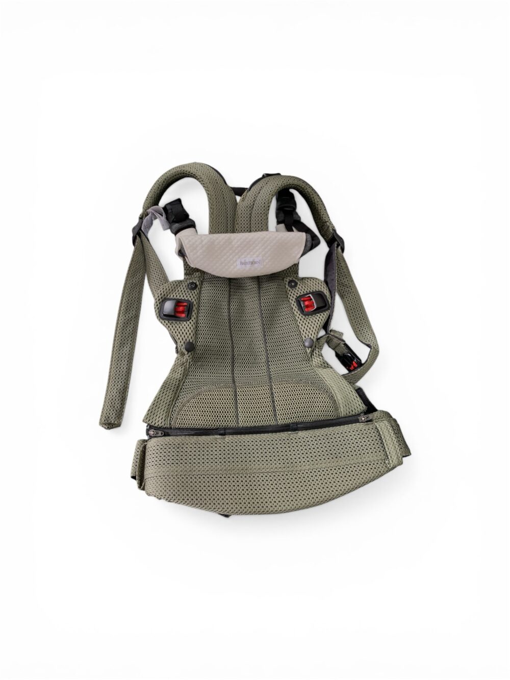 2b400a1ca4da4801b995dca377b3702a Địu Baby Bjorn Hamony màu xanh rêu kèm yếm địu BBJ (size sơ sinh 3,2kg/15kg) - Ảnh 1