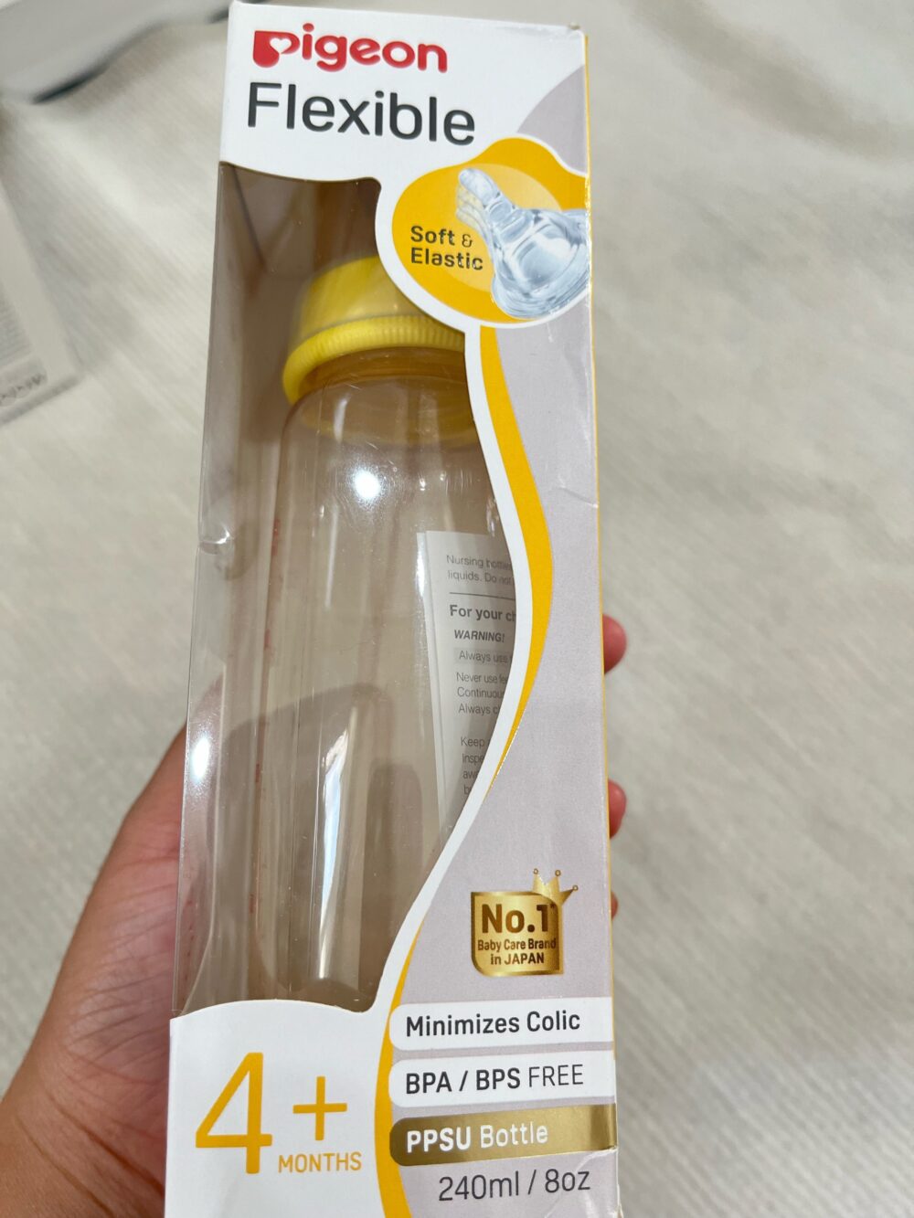 Set bình Sữa Pigeon flexible PPSU Cổ Hẹp 240ml (size núm: 4m+) & núm ti Pigeon thay thế (size: 6m+) - Ảnh 5