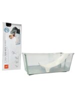 Bồn tắm gấp gọn kèm ghế tựa lưng cho bé có đế chống trượt, Stokke viền màu xanh lá ( full box)