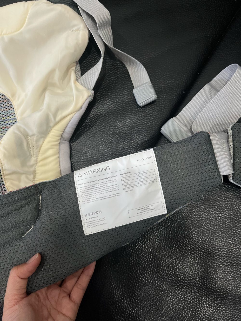 Địu trợ lực Mooimom AiryKnit 0–>36M tặng kèm yếm địu ( full box) - Ảnh 15
