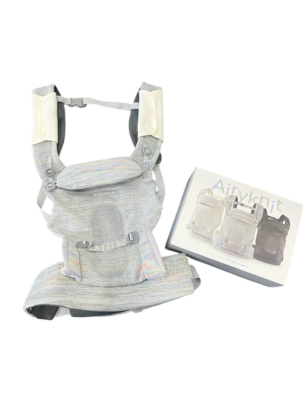 Địu trợ lực Mooimom AiryKnit 0–>36M tặng kèm yếm địu ( full box) - Ảnh 1