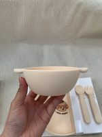 Bộ khay bát ăn dặm silicone kèm thìa dĩa Ubmom (full box) - Ảnh 7