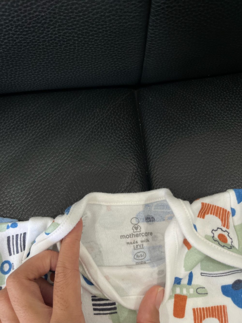 Set 3 bộ bodysuit Mothercare màu xanh hoạ tiết xe ( size: 1m~4,5kg) - Ảnh 6