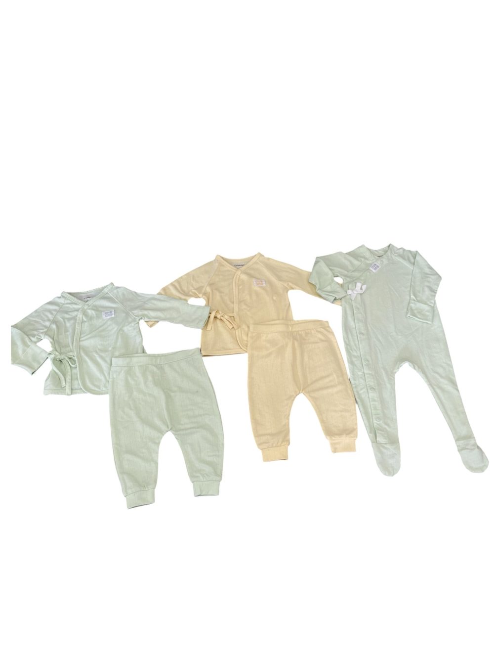 Set 3 bộ bodysuit và sơ sinh dài tay Chaang màu pastel (size: 0m->3m) - Ảnh 1