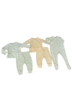 Set 3 bộ bodysuit và sơ sinh dài tay Chaang màu pastel (size: 0m->3m)
