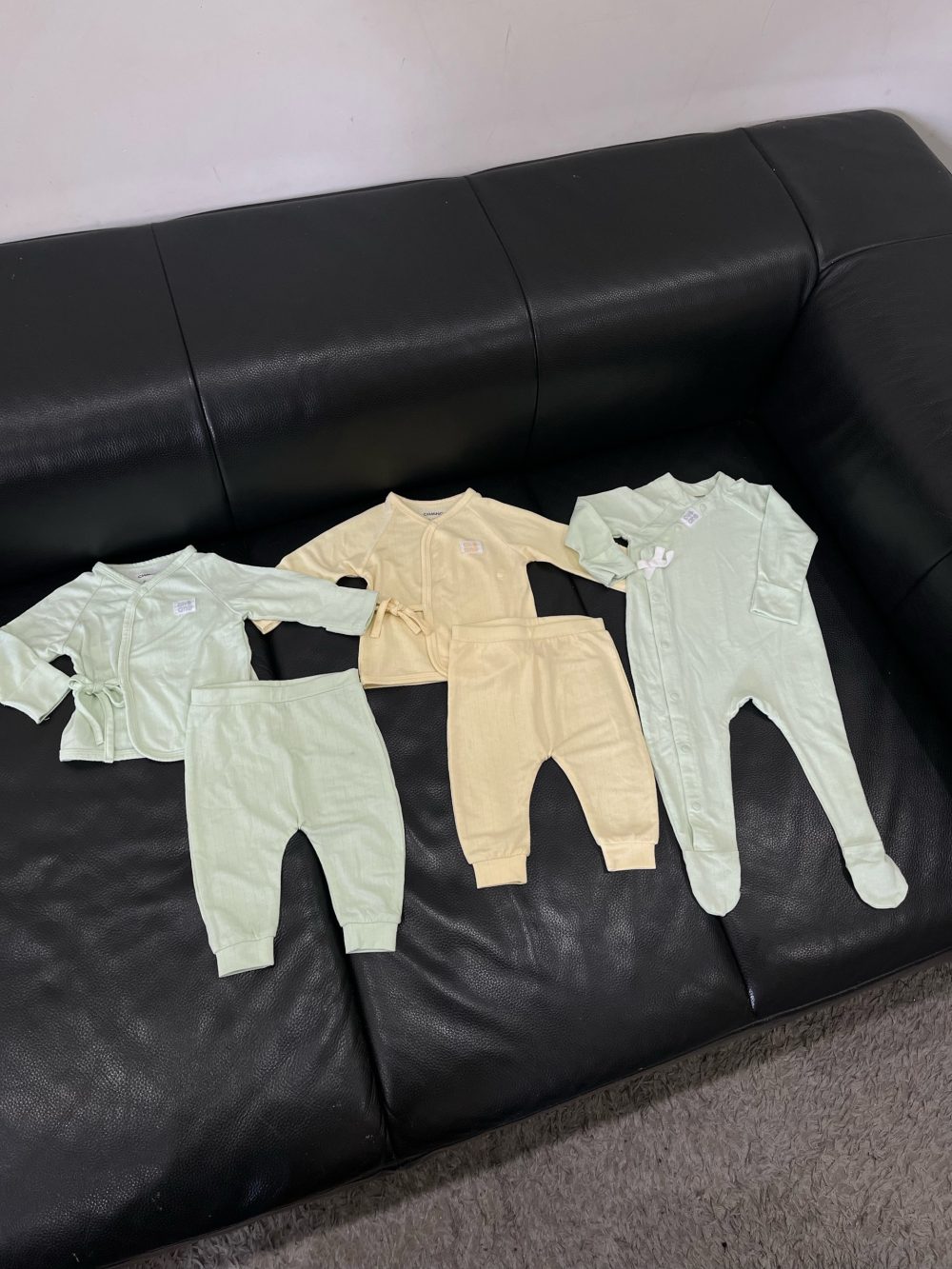 Set 3 bộ bodysuit và sơ sinh dài tay Chaang màu pastel (size: 0m->3m) - Ảnh 11