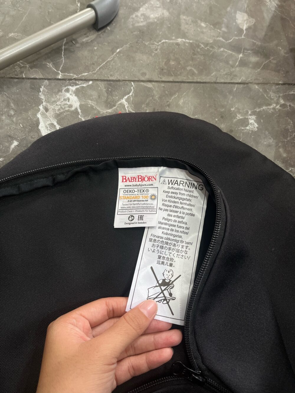 Ghế rung BabyBjorn vải mesh màu brown (kèm thanh đồ chơi, còn túi vải đựng bảo quản) - Ảnh 14