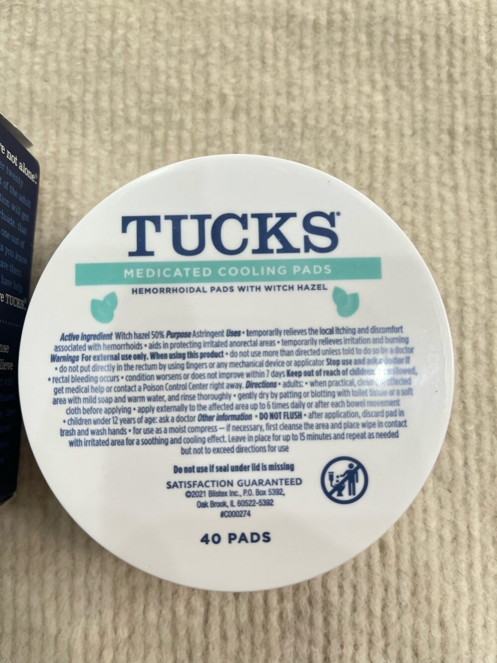 Miếng dán lạnh Tucks giảm đau sau sinh 40 miếng (full box, HSD: 7/2027) - Ảnh 5