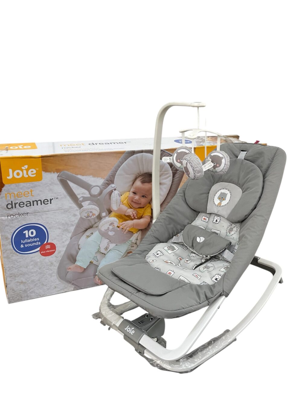 52168b06ee29431caa6fb0fc6f6d90a9 Ghế rung Joie Dreamer Portrait ( sơ sinh đến 15kg, full box) - Ảnh 1