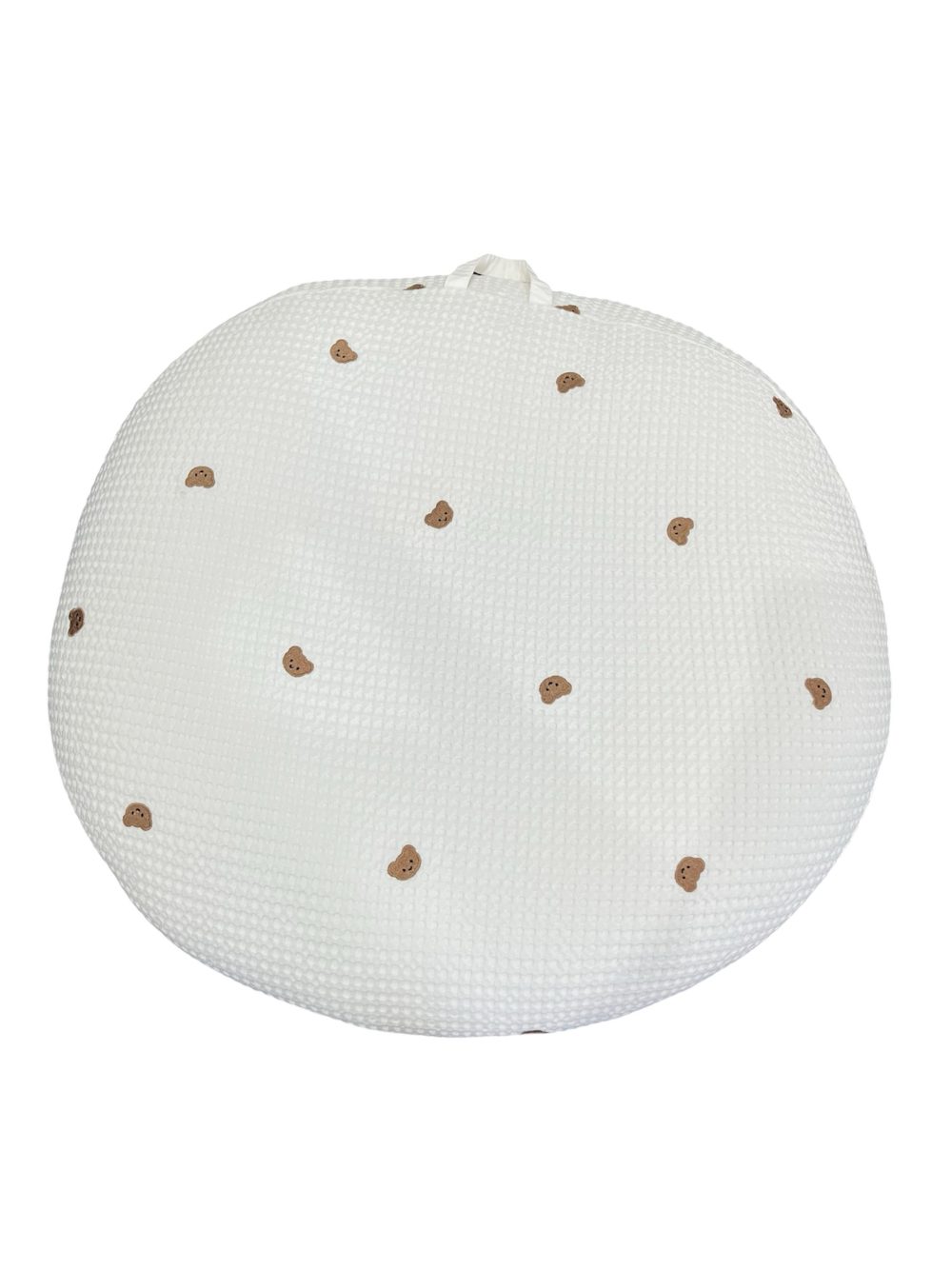 Gối chống trào ngược Rototo bebe vải Airmesh Waffle hoạ tiết gấu màu trắng (size: 0->12m) - Ảnh 1