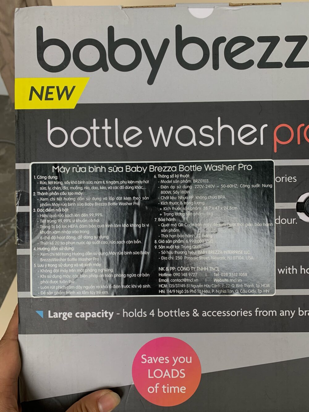 Máy rửa bình Baby Brezza - còn BH T9/2026 (fullbox) tặng viên rửa - Ảnh 5