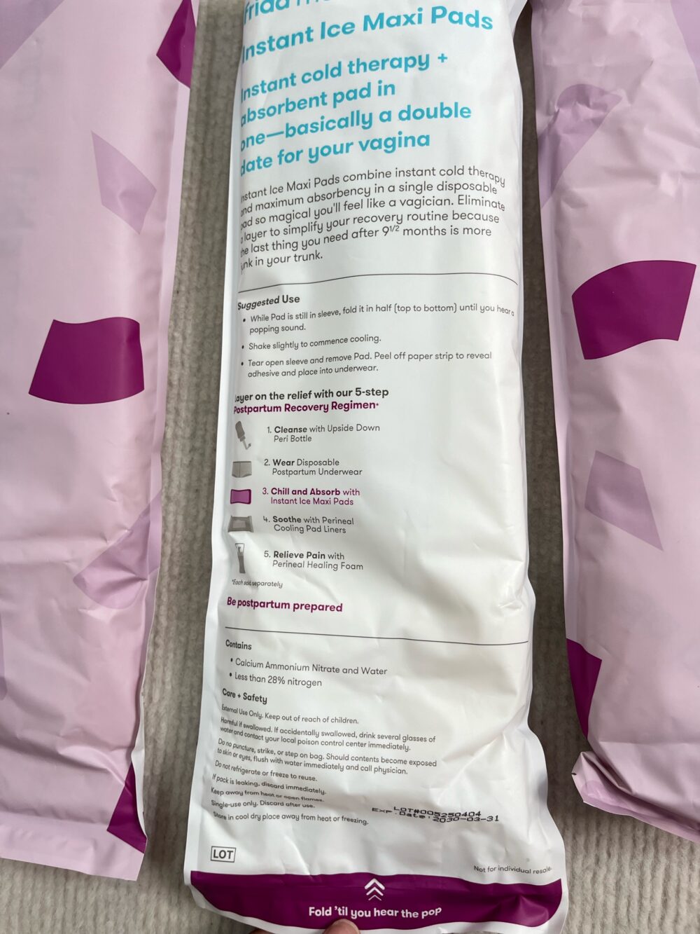 Set 6 băng vệ sinh Frida Mom Instant Ice Maxi Pads hỗ trợ phục hồi sau sinh ( 6 miếng, HSD: 31/3/2030) - Ảnh 6