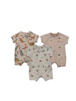 Set 3 bộ suit đùi hoạ tiết khủng long Next baby (size:0/3M)