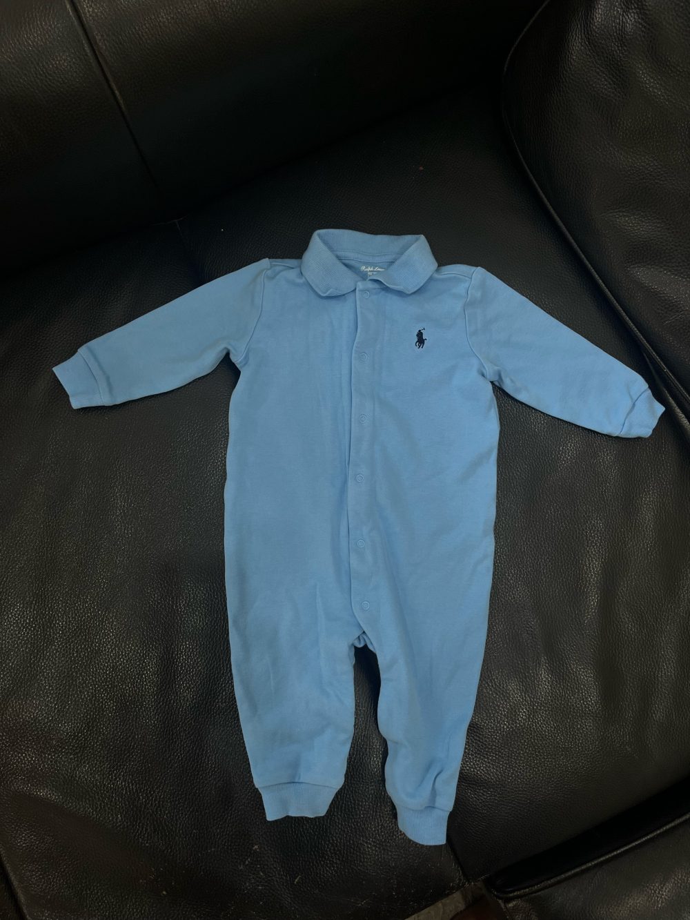 Bodysuit dài tay Ralph Lauren màu xanh (size 9m/75cm) - Ảnh 4