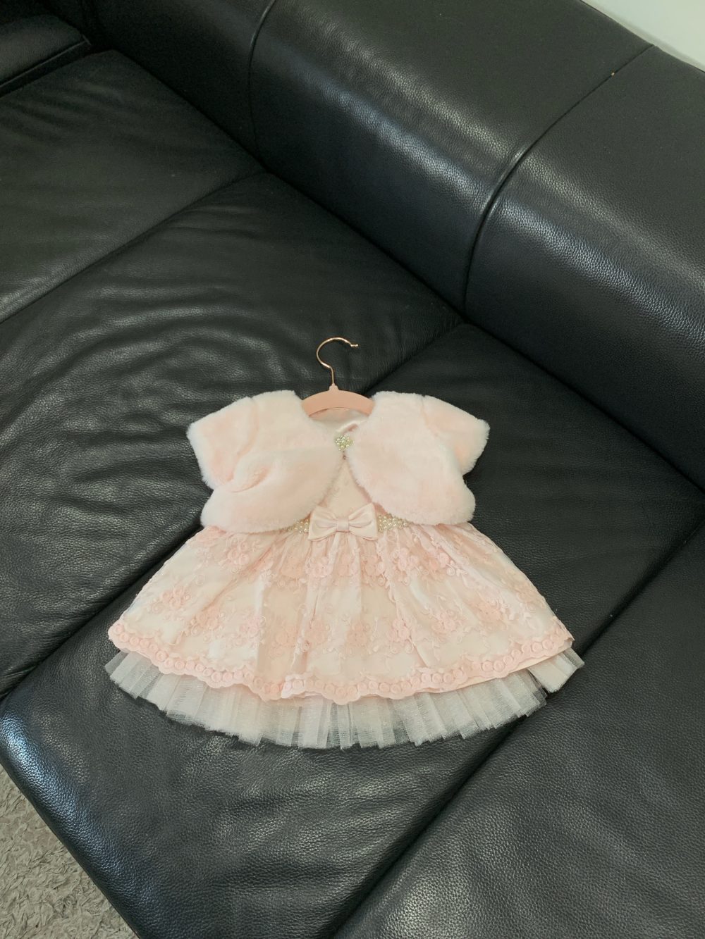 Set đầm xoè công chúa thêu nổi American Princess màu hồng (size:6M) - Ảnh 4