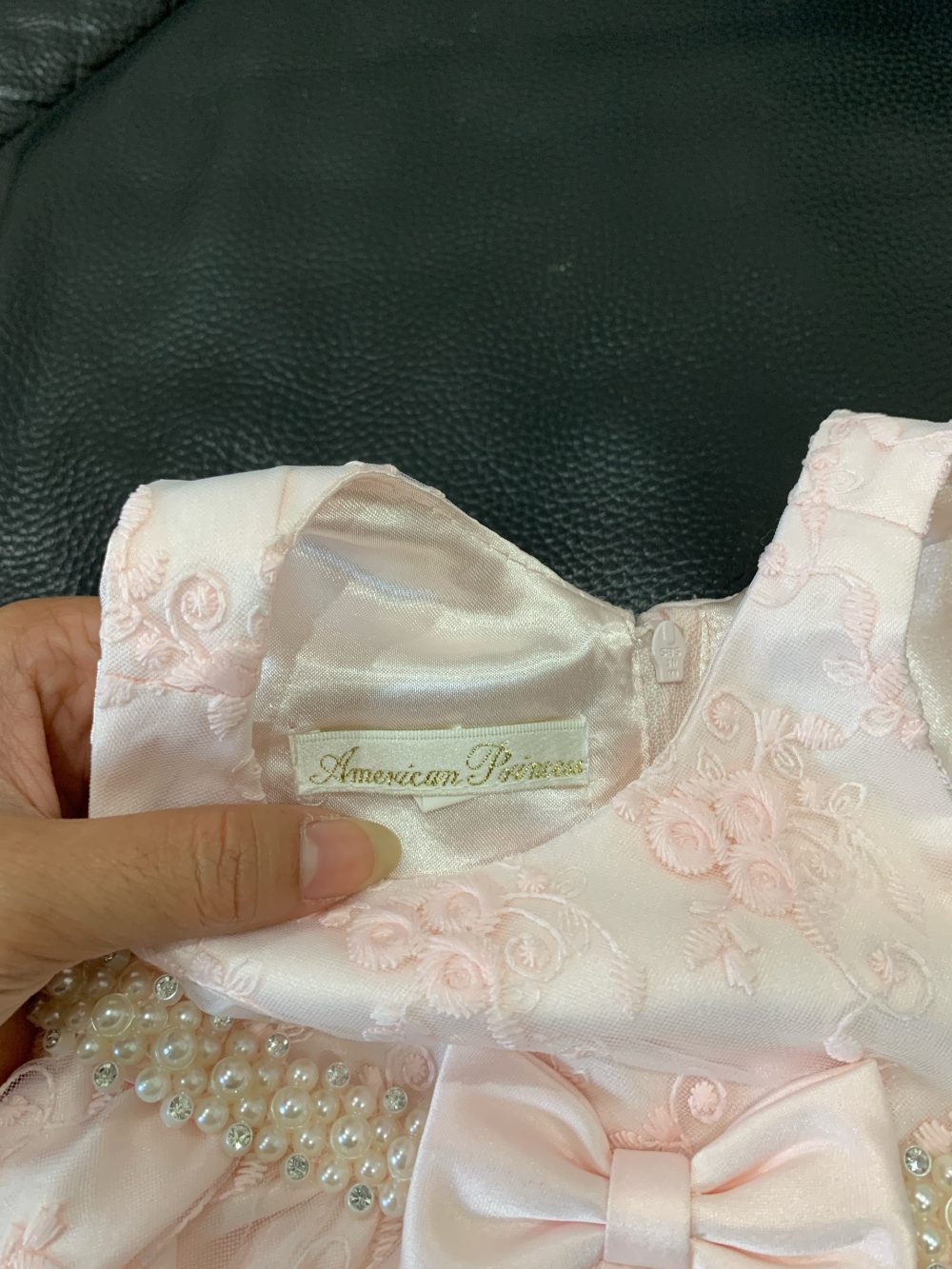 Set đầm xoè công chúa thêu nổi American Princess màu hồng (size:6M) - Ảnh 10