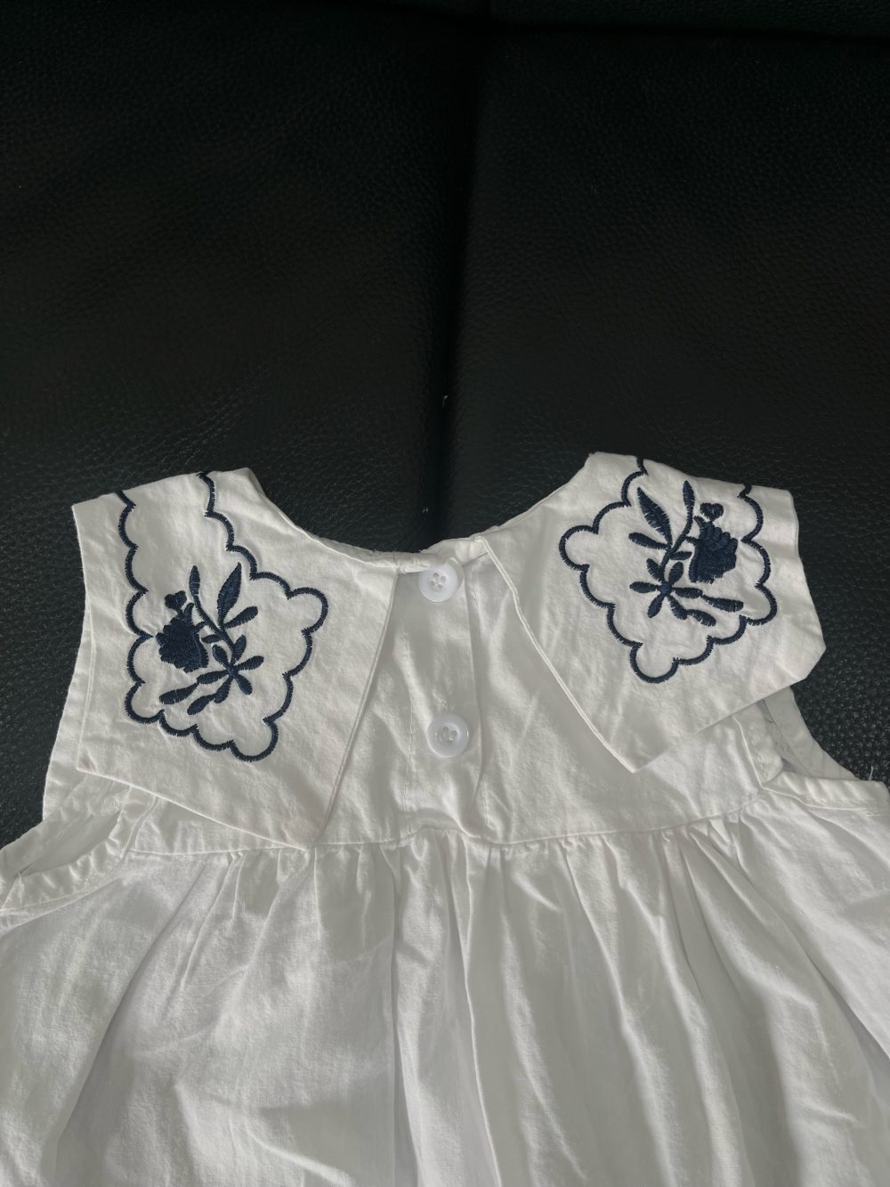 Set 2 bộ bodysuit và bộ cọc tay mix brand màu trắng/navy( size: 3/6m) - Ảnh 5