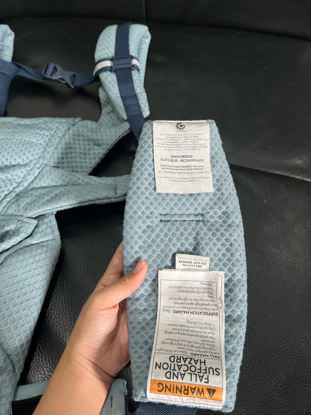 Địu cho bé Ergobaby Omni Breeze, Slate Blue ( 0m ->20kg) - Ảnh 3