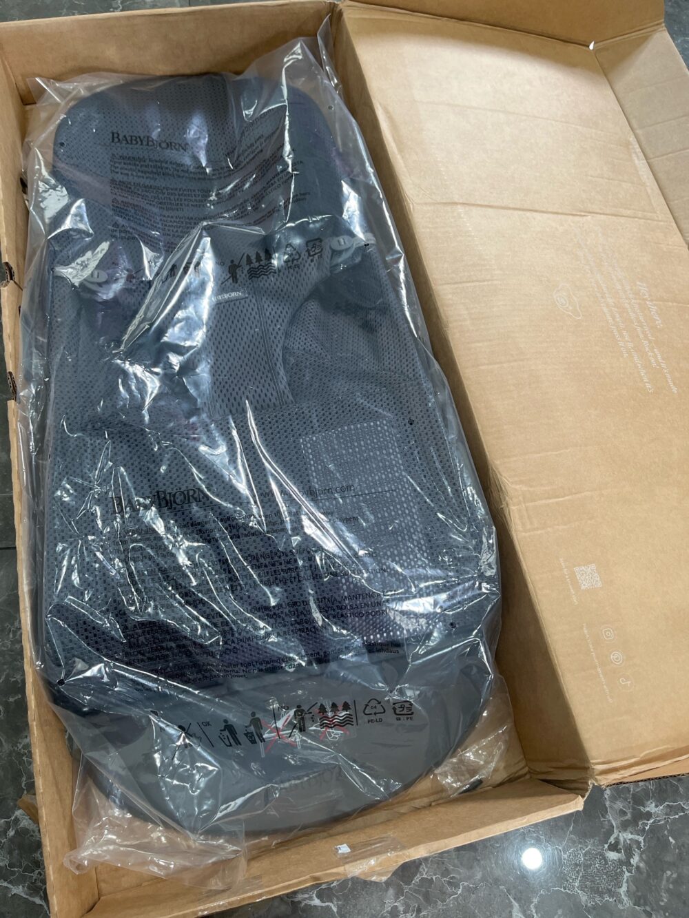 Ghế rung BabyBjorn Bouncer Bliss vải lưới Mesh màu Anthracite (full box) - Ảnh 8